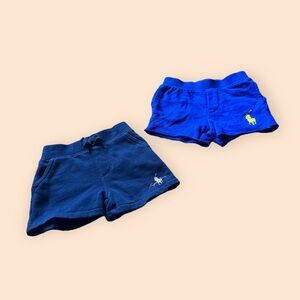 Set Of Two Ralph Lauren Blue Sweat Shorts Size 6 Months